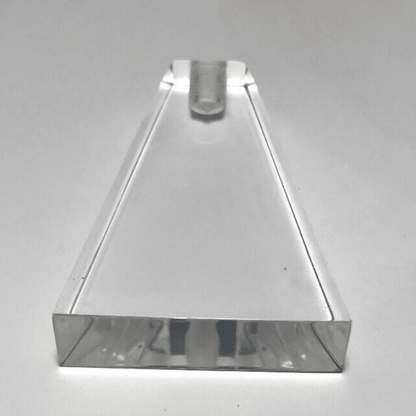 New Clear Acrylic Flat Triangle Lamp Harp Finial, 2 1/8" ht. 1/4 - 27F Tap (1/4") - Stone Door Lamps