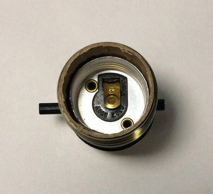 On/Off Antique Brass Early Electric Style Uno Thread Push-Thru Lamp Socket 280A