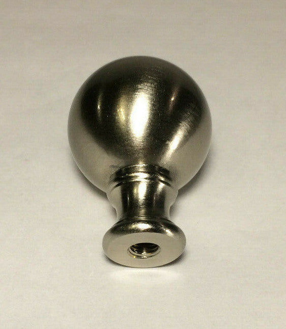 New Cast Brass Sphere Lamp Harp Finial With Nickel Finish 1 3/4" ht. LF081N