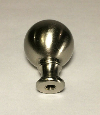 New Cast Brass Sphere Lamp Harp Finial With Nickel Finish 1 3/4" ht. LF081N