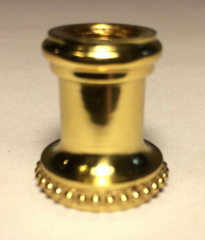 New Turned Brass Neck Lamp Part, Burnished & Lacquered 1/8F Tap, 7/8" Ht. #BN946 - Stone Door Lamps