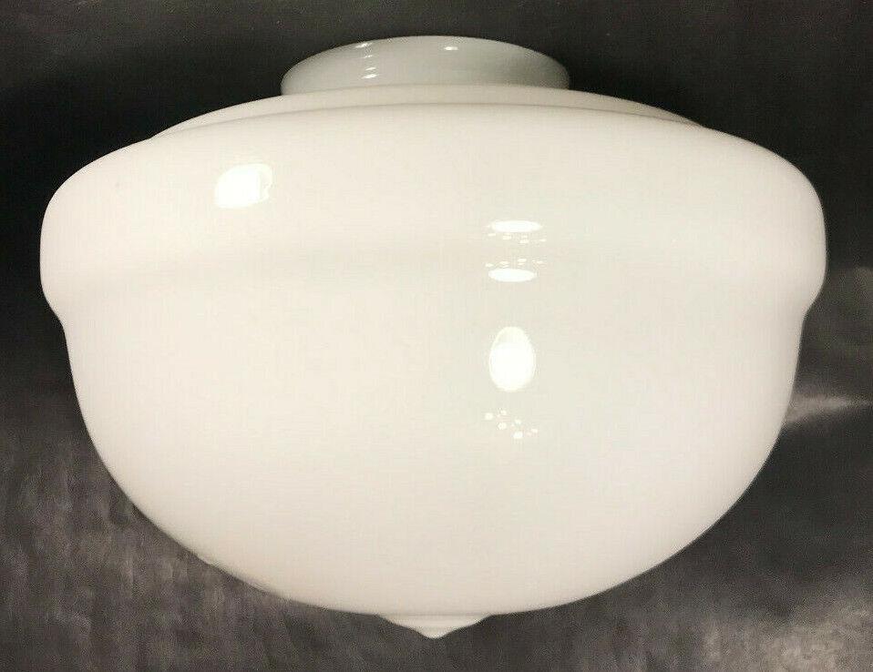 New 4" Lip Fitter Opal Schoolhouse Pendant Shade, 10" Diameter U.S.A. Made PS841 - Stone Door Lamps