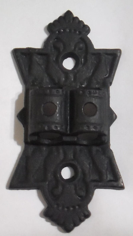 NEW 5" LARGE DOUBLE BLACK CAST IRON BRACKET LAMP WALL HANGER HINGE #BR930 - Stone Door Lamps