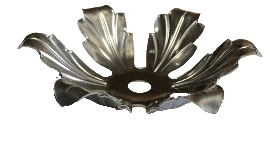 NEW 4" Stamped Unfinished Steel Bobesche, Slips 1/8IP (3/8"), 7/8" Height #SB563 - Stone Door Lamps