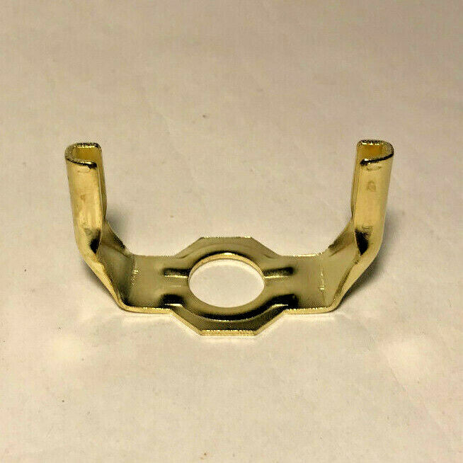New Heavy Duty Brass Plated Lamp Harp Base, Slips 1/4 IP (1/2") #HB770