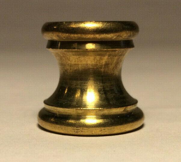 New Unfinished Turned Brass Neck Lamp Part, Slips 1/8 IP, 3/4" Ht. BN868U - Stone Door Lamps