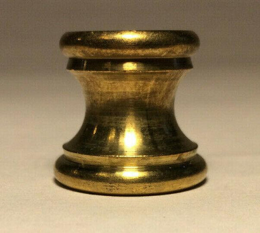 New Unfinished Turned Brass Neck Lamp Part, Slips 1/8 IP, 3/4" Ht. BN868U - Stone Door Lamps