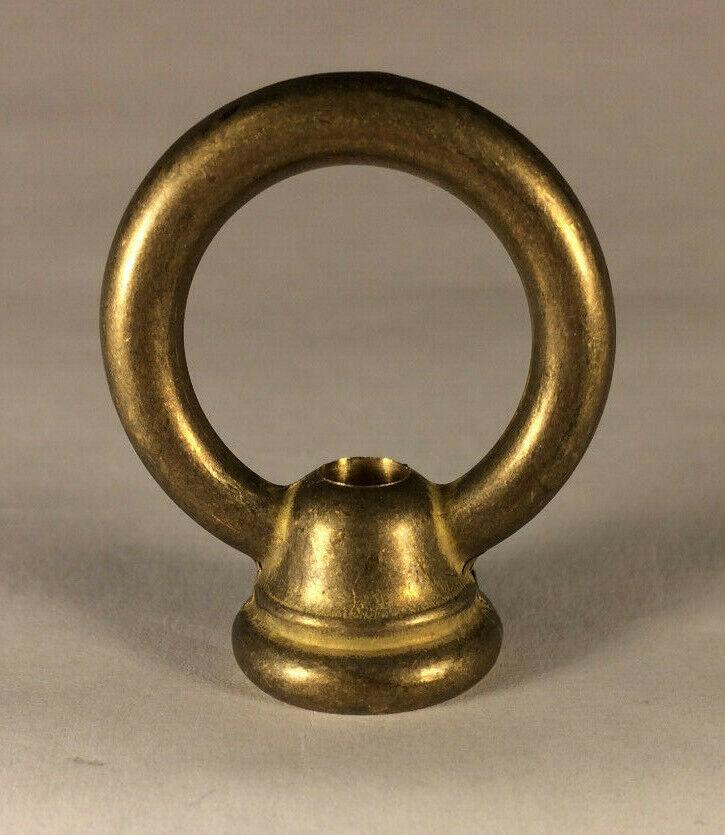 New 1 3/4" Unfinished Cast Brass Loop Lamp Part With Wire Way, 1/8F Tap #BL968U - Stone Door Lamps