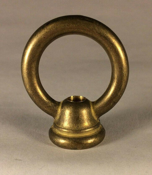 New 1 3/4" Unfinished Cast Brass Loop Lamp Part With Wire Way, 1/8F Tap #BL968U - Stone Door Lamps