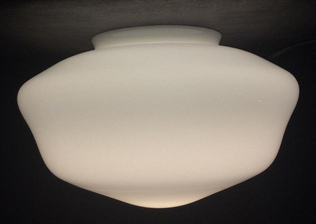 New 6" Lip Fitter Opal Schoolhouse Pendant Shade, 12" Diameter U.S.A. Made PS816 - Stone Door Lamps
