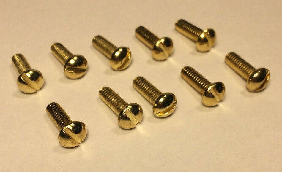 New Lot Of 10 Steel 1/2" Long Brass Plated Finish Canopy Screws 8/32 Thread #885 - Stone Door Lamps