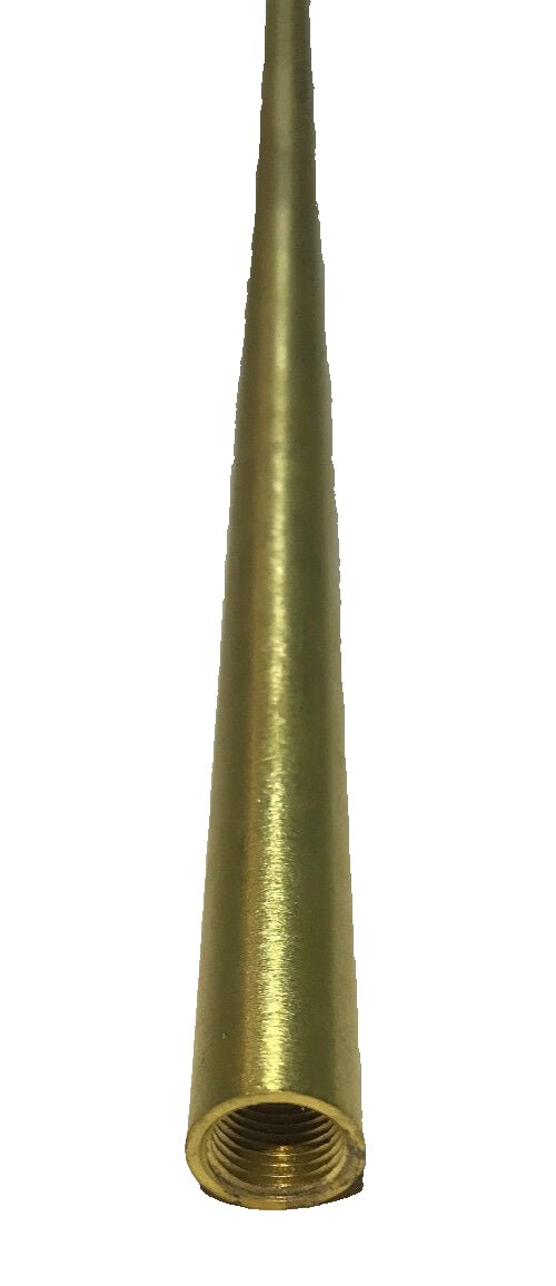 New 18" Brushed Brass Female Threaded Lamp Pipe, Rod, 1/8F Tap (3/8") #SP225U - Stone Door Lamps