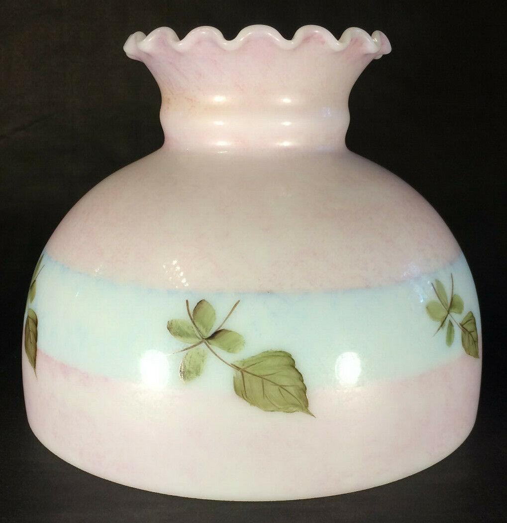 New 10" Hand Painted Student Shade W/ Queen Elizabeth Roses Mottled Carmine Tint - Stone Door Lamps