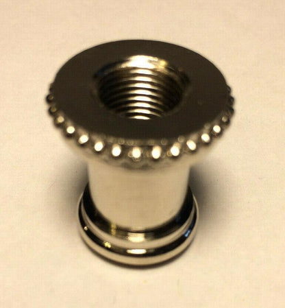 New Nickel Plated Turned Brass Neck Lamp Part 1/8F Tap, 7/8" Ht. #BN946N - Stone Door Lamps