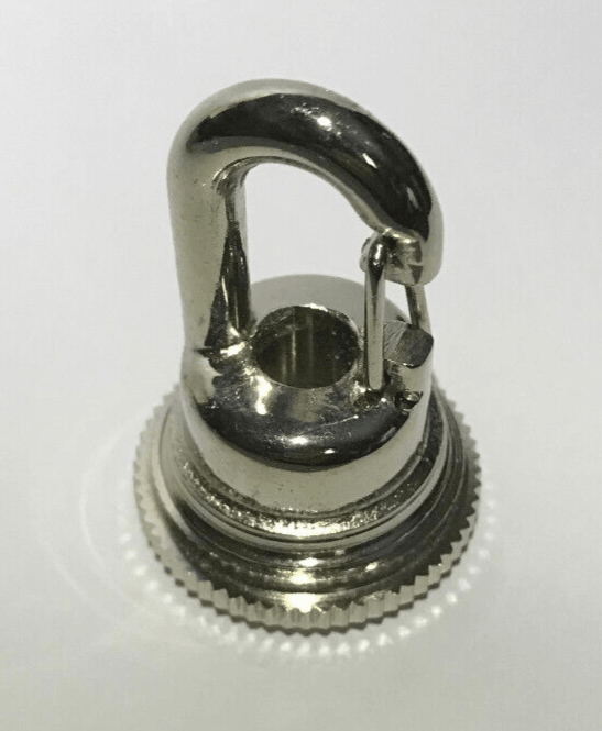 New 1 3/4" Cast Brass Fast Snap Hook Screw Collar Canopy Loop, Polished Nickel - Stone Door Lamps