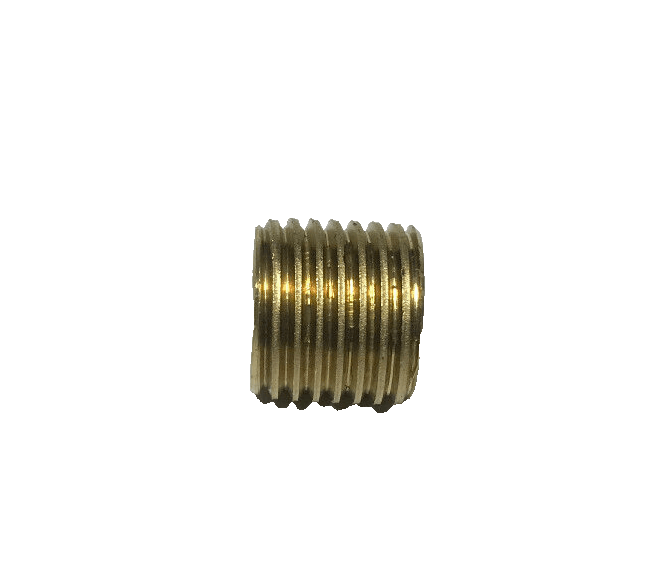New Unfinished Brass Reducer Lamp Part, 1/4M(1/2") to 1/8F(3/8") Hole, #BR899S - Stone Door Lamps