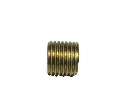New Unfinished Brass Reducer Lamp Part, 1/4M(1/2") to 1/8F(3/8") Hole, #BR899S - Stone Door Lamps