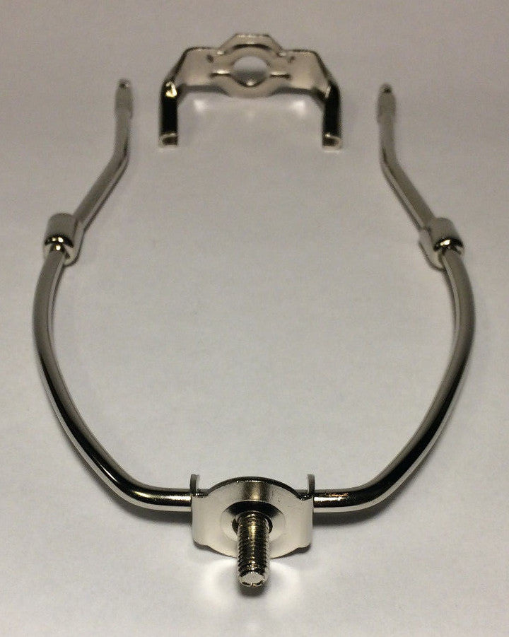 New 6" Nickel Finish Lamp HARP Shade Holder w/Base for Lamp Repair  #HAR80N