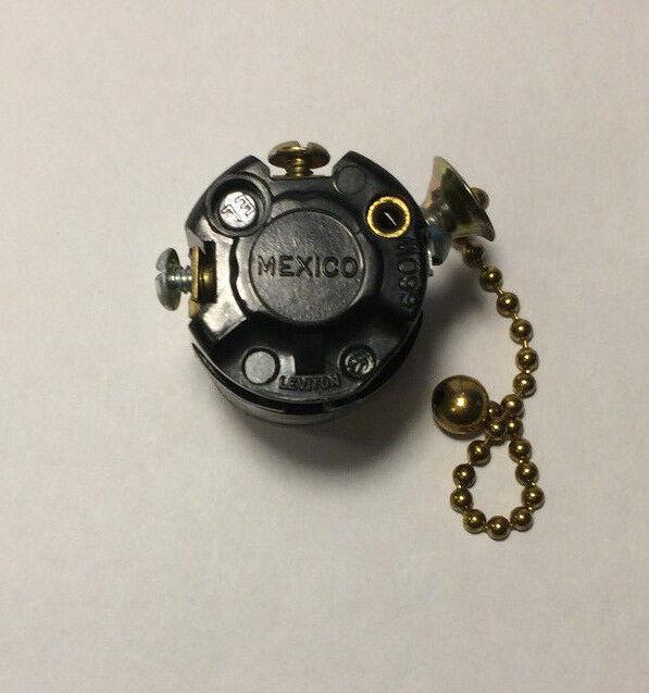 LEVITON PULL CHAIN LAMP LIGHT SOCKET INTERIOR w/ 5" Brass Finish Chain #SO210 - Stone Door Lamps