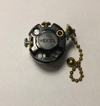 LEVITON PULL CHAIN LAMP LIGHT SOCKET INTERIOR w/ 5" Brass Finish Chain #SO210 - Stone Door Lamps