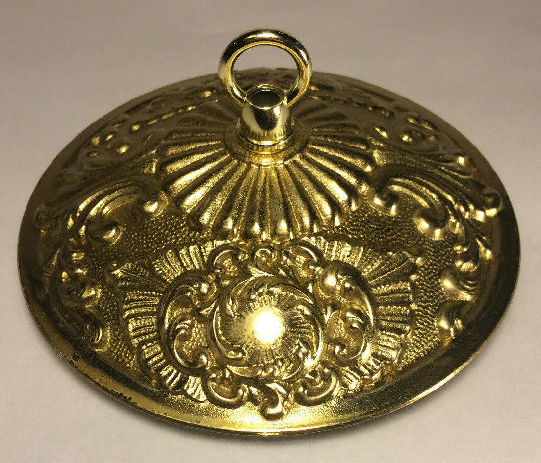 New 5 1/2" Victorian Die Cast Brass Ceiling Canopy Kit, Polished & Lacquered 808