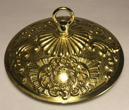 New 5 1/2" Victorian Die Cast Brass Ceiling Canopy Kit, Polished & Lacquered 808