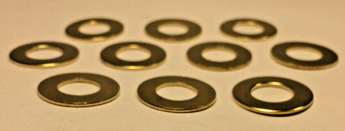 New Lot of 10, 3/4" Brass Plated Steel Washer Lamp Part, 1/8IP Slip (3/8") SW736 - Stone Door Lamps