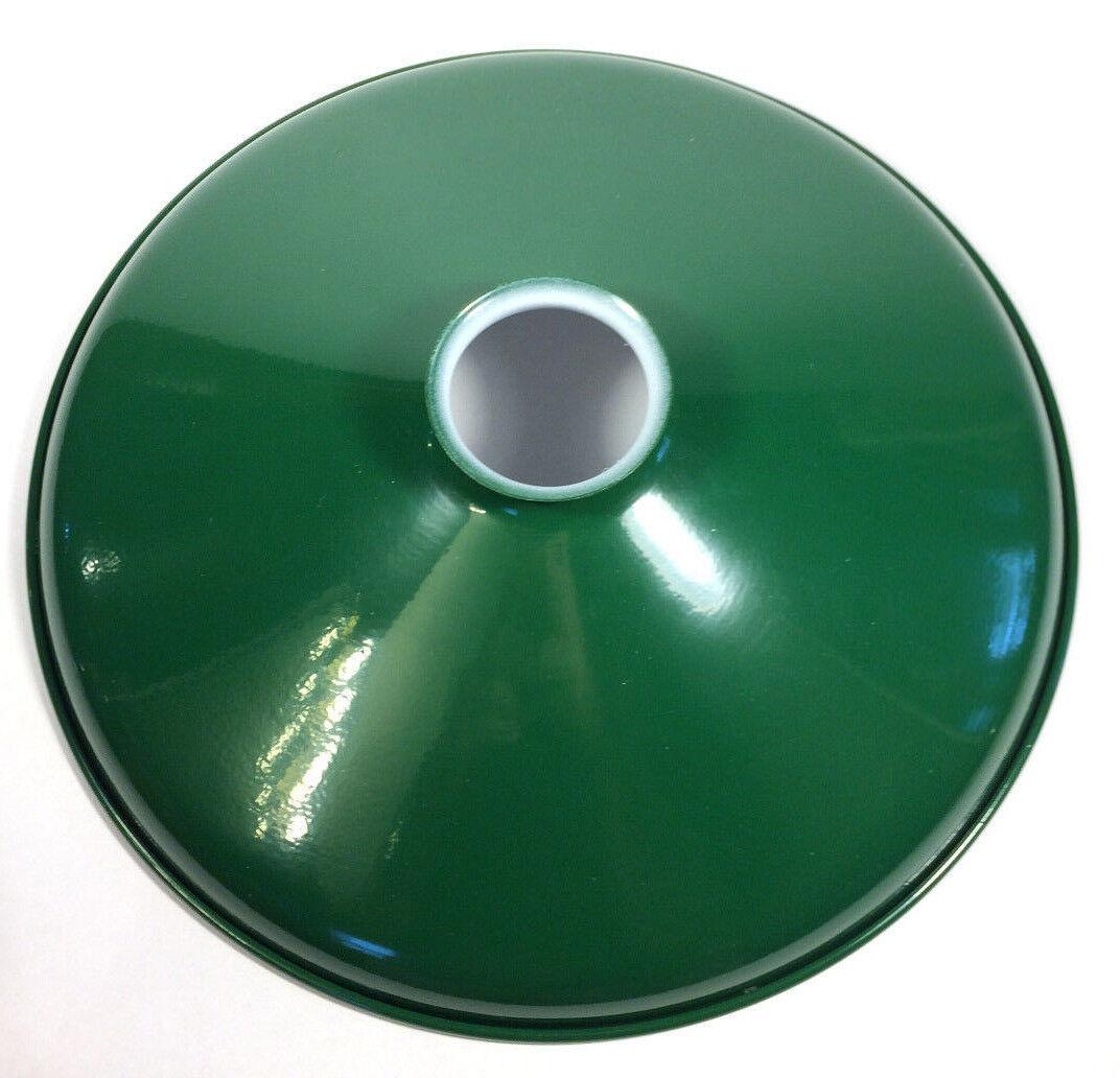 Metal Cone Lamp Light Shade Pendant 2 1/4 X 12 Green Porcelain Industrial Style - Stone Door Lamps