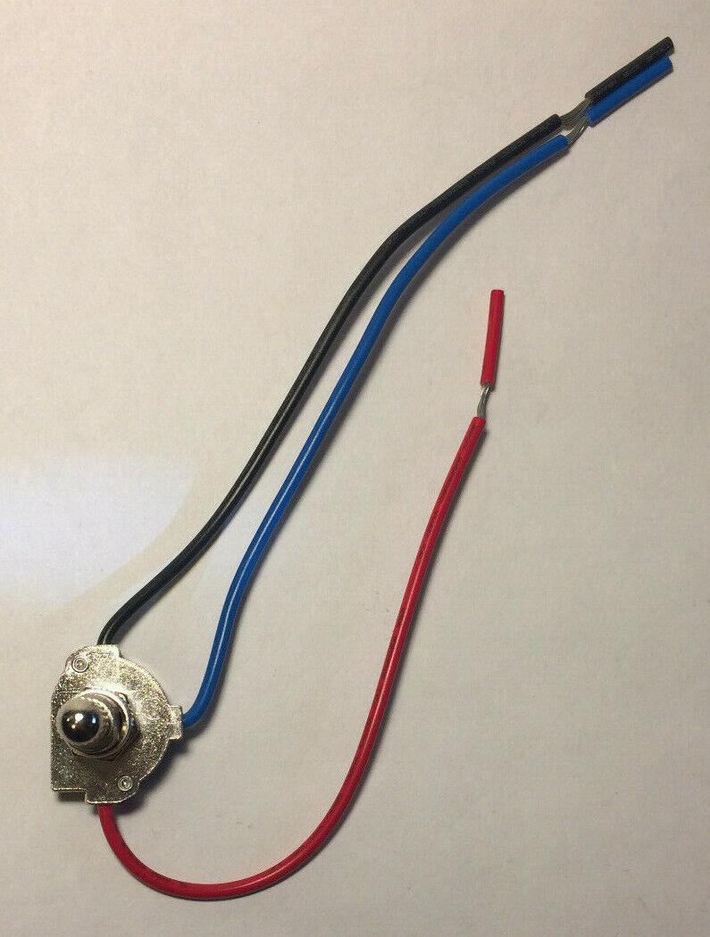 New 3 - Way Nickel Rotary Switch, 2 Circuit, 5/8" Shank, 6" Long Wire Leads RS408N - Stone Door Lamps