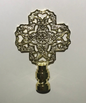 New 3" Cast Brass Cross Heart Star Lamp Finial, Polished & Lacquered, 1/4-27F