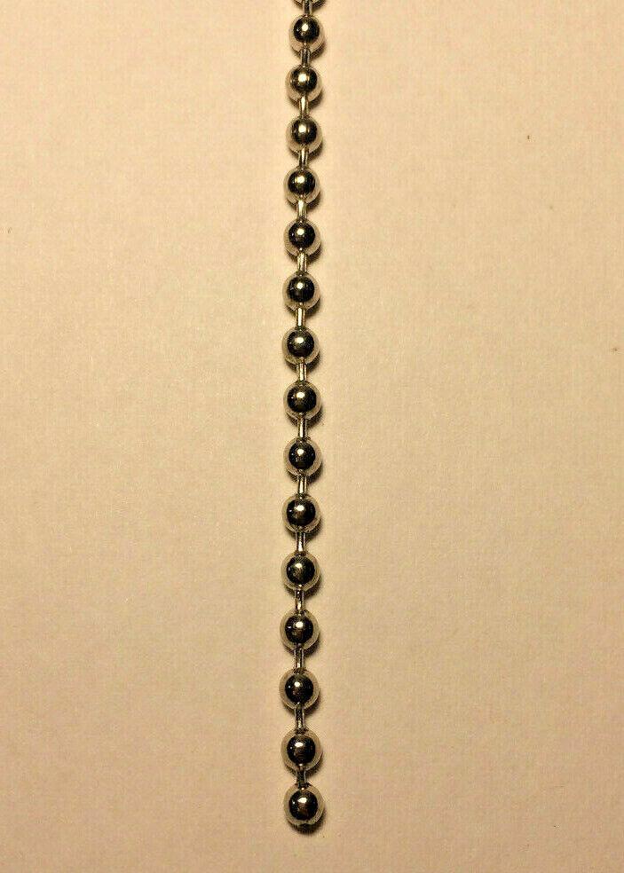 New #6 Nickel Beaded Chain For Lamp Sockets & Ceiling Fans, Sold Per Ft. #BC600N - Stone Door Lamps