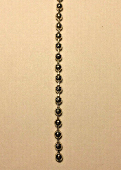 New #6 Nickel Beaded Chain For Lamp Sockets & Ceiling Fans, Sold Per Ft. #BC600N - Stone Door Lamps