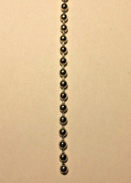 New #6 Nickel Beaded Chain For Lamp Sockets & Ceiling Fans, Sold Per Ft. #BC600N - Stone Door Lamps