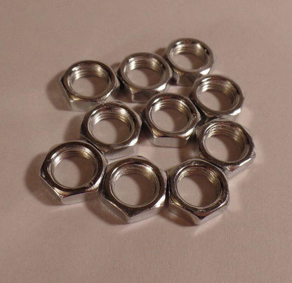 Lot Of 10 1/8F Heavy Steel Counter Sunk Hexnuts Ceiling Canopy, Lamp Part #HN705 - Stone Door Lamps