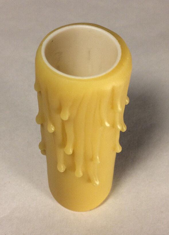 New 3" Tan Gold PolyBeesWax Chandelier Candelabra Candle Cover with DRIPS CC901G - Stone Door Lamps