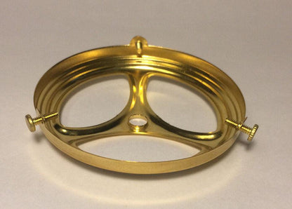 New 4" Fitter Unfinished Stamped Brass Shade Holder w/ 3 Set Screws, 1/8 IP #74U - Stone Door Lamps