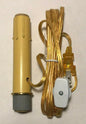 New 15/16" Candlestick Adapter Kit W/ 4" Antique Gold Candle Cover, 8' Gold Cord - Stone Door Lamps