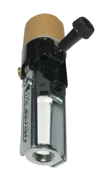 New 4" - 5 1/2" Adjustable On/Off Turn Knob Medium Base Bulb Lamp Socket #SO212i - Stone Door Lamps