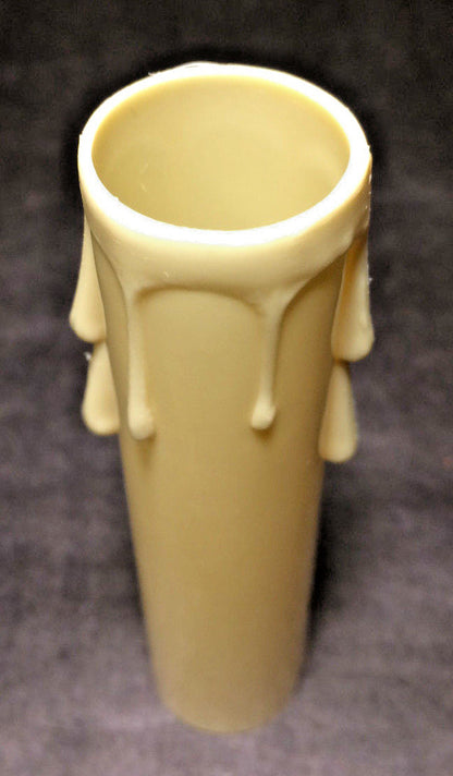 New 4" IVORY PLASTIC CANDELABRA SOCKET Chandelier CANDLE COVER WITH DRIPS #CC800