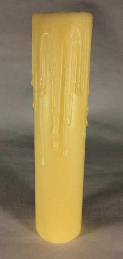 New 6" Natural Beeswax Candle Cover With Drips, Standard Size, Handmade, #CC976 - Stone Door Lamps