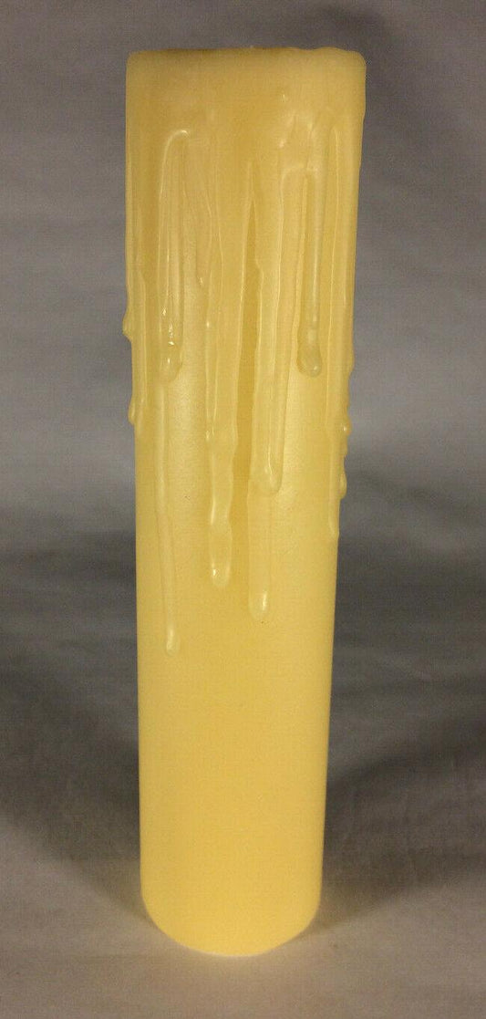 New 6" Natural Beeswax Candle Cover With Drips, Standard Size, Handmade, #CC976 - Stone Door Lamps