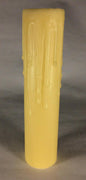 New 6" Natural Beeswax Candle Cover With Drips, Standard Size, Handmade, #CC976 - Stone Door Lamps