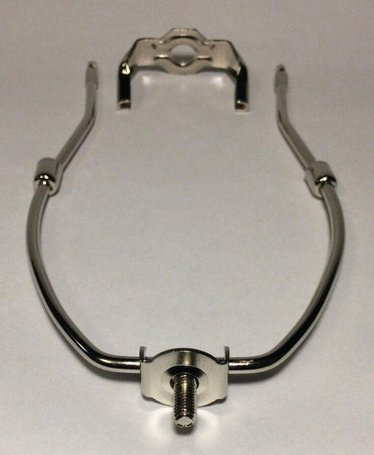 New 7" Nickel Finish Lamp HARP Shade Holder w/Base for Lamp Repair #HAR54N - Stone Door Lamps