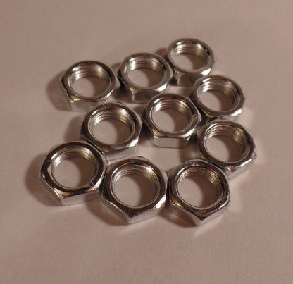 Lot Of 10 1/8F Heavy Steel Counter Sunk Hexnuts Ceiling Canopy, Lamp Part #HN705
