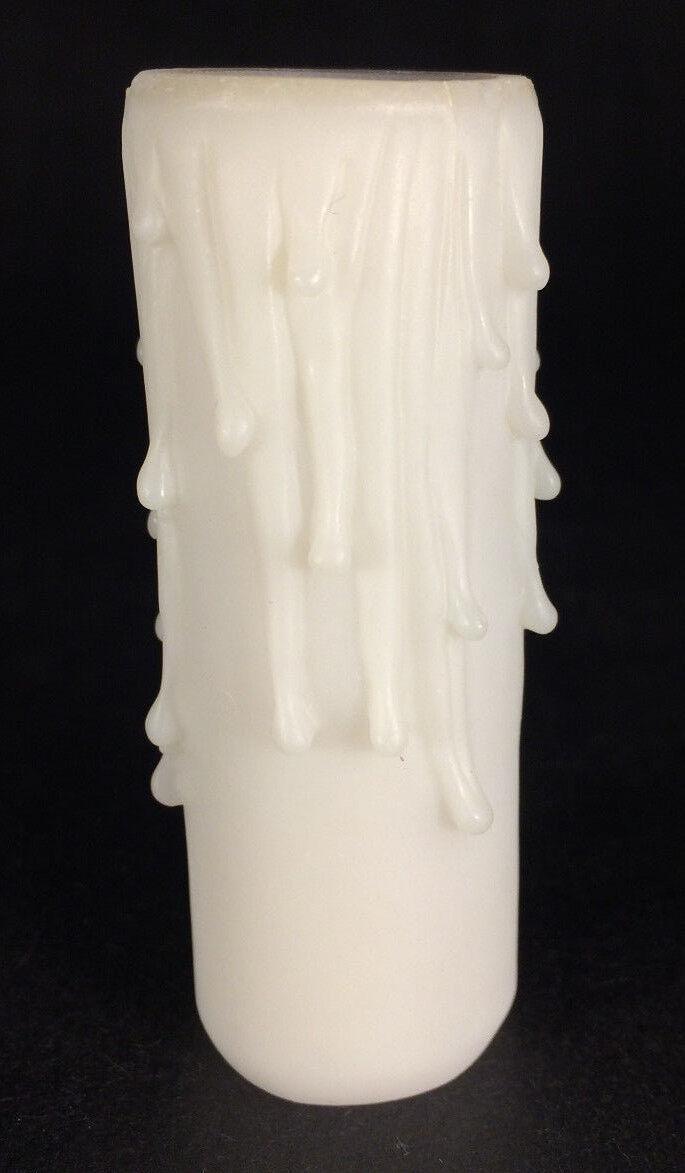 NEW 3" IVORY PolyBeesWax Chandelier Candelabra Candle Cover with DRIPS CC901I - Stone Door Lamps