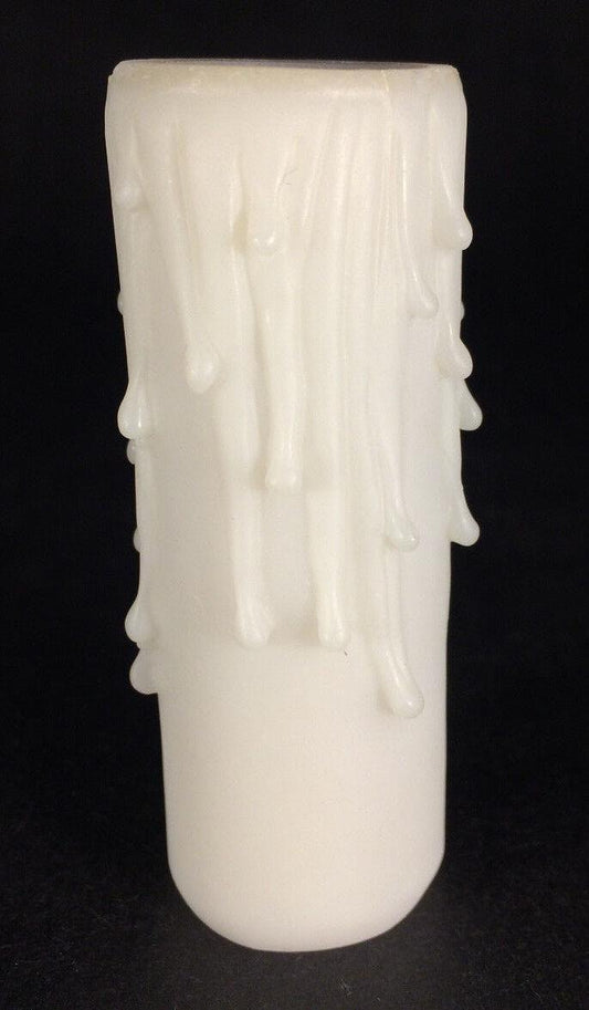 NEW 3" IVORY PolyBeesWax Chandelier Candelabra Candle Cover with DRIPS CC901I - Stone Door Lamps