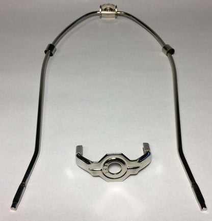 New 13" Nickel Finish Lamp HARP Shade Holder w/Base for Lamp Repair #HAR65N - Stone Door Lamps