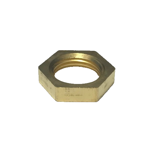 New unfinished heavy brass hex nut, unchamfered, 3/8 IP (5/8" ID) #HN604