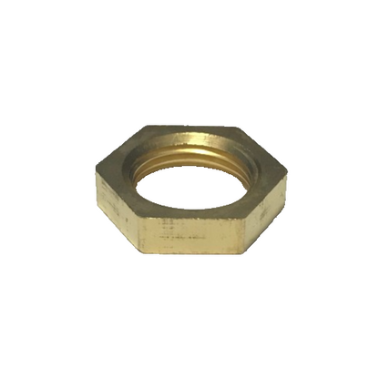 New unfinished heavy brass hex nut, unchamfered, 3/8 IP (5/8" ID) #HN604