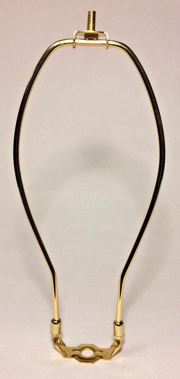 New 11" Brass Lamp HARP Shade Holder w/Base for Lamp Repair, Regular weight - Stone Door Lamps
